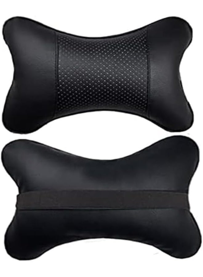 Car Neck Pillow Set – Memory Foam Ergonomic Head and Neck Support, Contoured Design, Breathable Cushion with Cover, Ideal for Daily Driving and Long Trips (2 Pack)